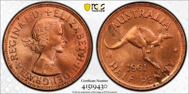 1961 Y. (p) 1/2D MS63RD