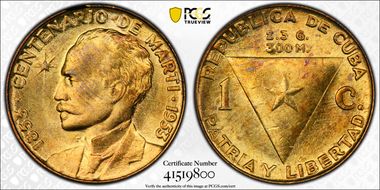 1953 1C Jose Marti MS65