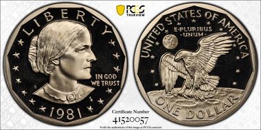 1981-S SBA$1 Type 1 PR70DCAM