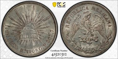 1909-Mo GV Peso KM-409.2 AU58