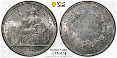 1922-H Piastre Lec-299 MS62