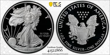 2021-W  $1 Silver Eagle - Type 1 First Strike PR70DCAM