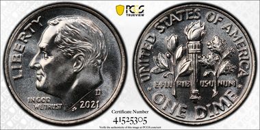 2021-D 10C Early Find MS67FB