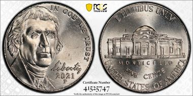 2021-P 5C Early Find MS63FS