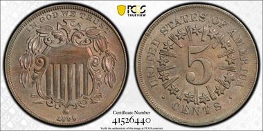 1866 5C Rays AU58