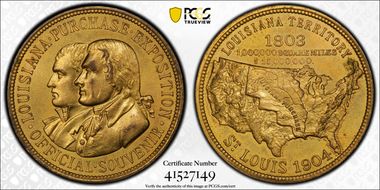 1904 SC$1 HK-302, Louisiana Purchase MS63