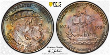 1924 50C Huguenot MS67+