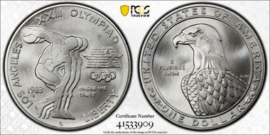 1983-S $1 Olympic MS70