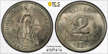 1937 2 Pta Type-6 MS63