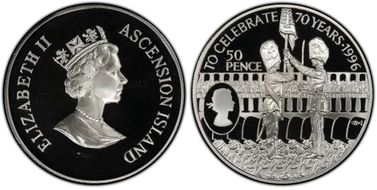 1996 50p Elizabeth II - 70th Birthday PR68DCAM