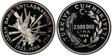 1998 2.5M L 75 Years of Peace PR69DCAM