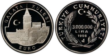 1998 3M Lira Galata Kulesi PR69DCAM