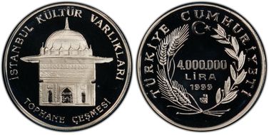 1999 4M Lira Istanbul Culture Capital PR69DCAM