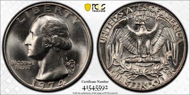 1974-D 25C MS66