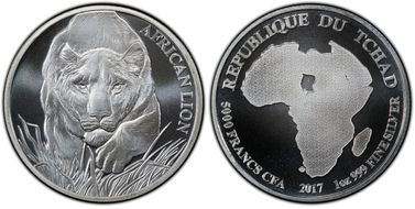 2017 5000 Fr African Lion MS69