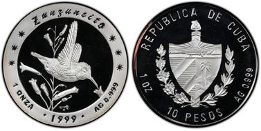 1999 10 Peso Zunzuncito PR69DCAM