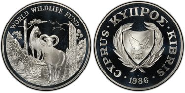 1986 £1 World Wildlife Fund PR67DCAM