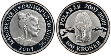 2007 100 Kr Polar Bear PR69DCAM