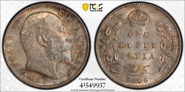 1906-B Rupee SW-7.33 Prid-202 MS63