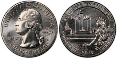 2019-S 25C American Memorial NP MS68