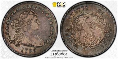 1795 $1 Draped Bust, Off-Center XF40