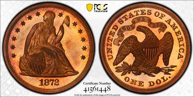 1872 $1 J-1210 PR66RB