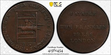 1794 Tkn 1/2P Franklin Press AU50BN