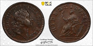 1723 Farth Hibernia, DEI.GRATIA AU55BN