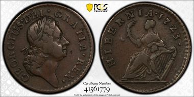 1723 Farth Hibernia, DEI.GRATIA VF35BN