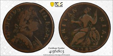 '1787' 1/2P Machin's Mills F12BN