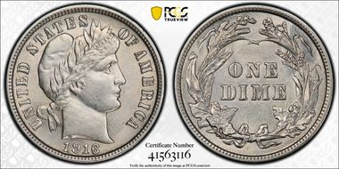1916 10C Barber MS62
