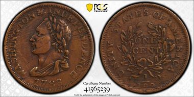 1783 1C Washington, Unity States VF30BN
