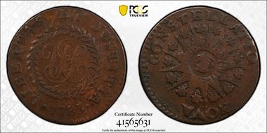 1785 C Nova 1/2P Pointed Rays VF25BN