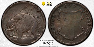 (1694) Token Elephant, Thick Planchet VF30BN