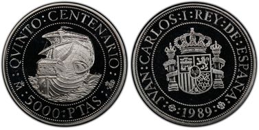 1989-M 5000 P Santa Maria Discovery of America PR68DCAM