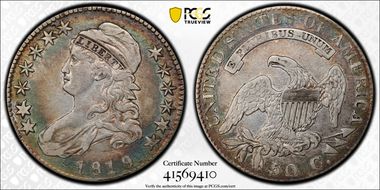 1819/8 50C Large 9 VF30