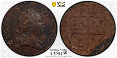 1773 VA 1/2P Period AU53BN