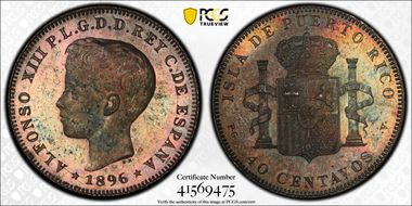 1896-PG V 40C KM-23  Ag MS64