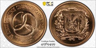 1974 30 Peso Central American and Caribbean Games MS68