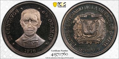 1976 25C Juan Pablo Duarte PR67DCAM