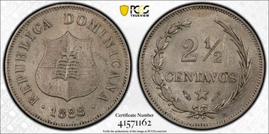 1888-A 2 1/2C Small Date MS62