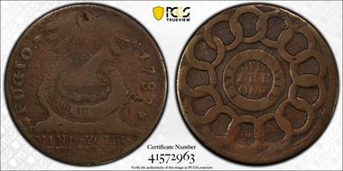 1787 Fugio 1C States United, 4 Cinq VG10BN