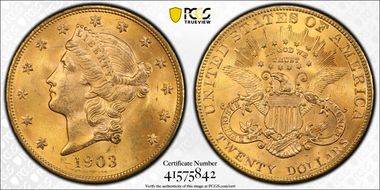 1903 $20 MS65+ 