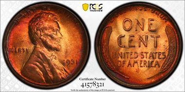 1931 1C MS66+ RB