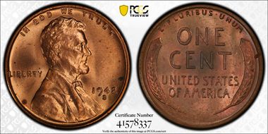 1942-S 1C MS64RB