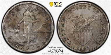 1909-S Peso KM-172  Ag N1