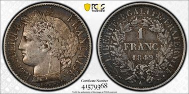 1849-A 1 Fr Gad-457 F-211 XF40