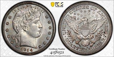 1914-S 25C MS66