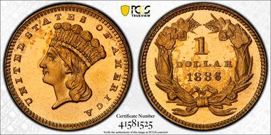 1886 G$1 PR66CAM