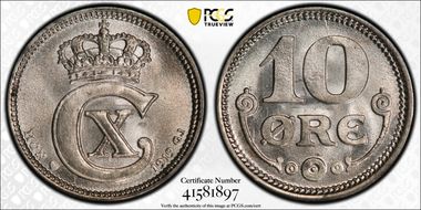 1919 HCN GJ 10 Øre MS67